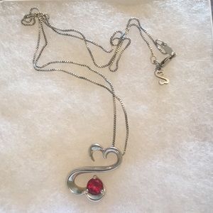 Necklace with ruby gemstone